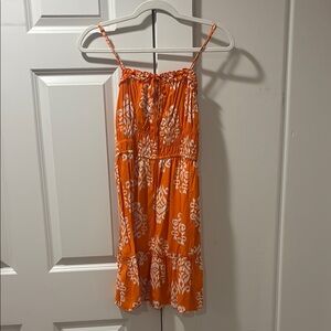 June & Hudson Orange and White Mini Dress